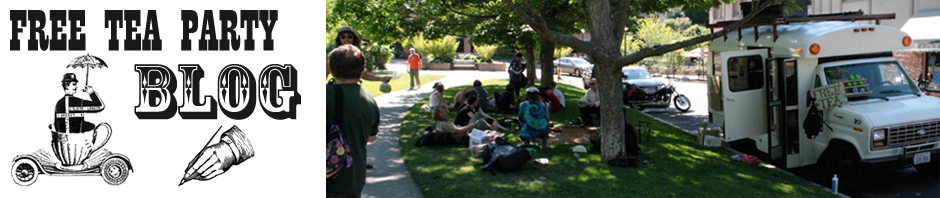 Guisepi gathers a crowd for tea near Edna Lu. Learn more at www.freeteaparty.org.